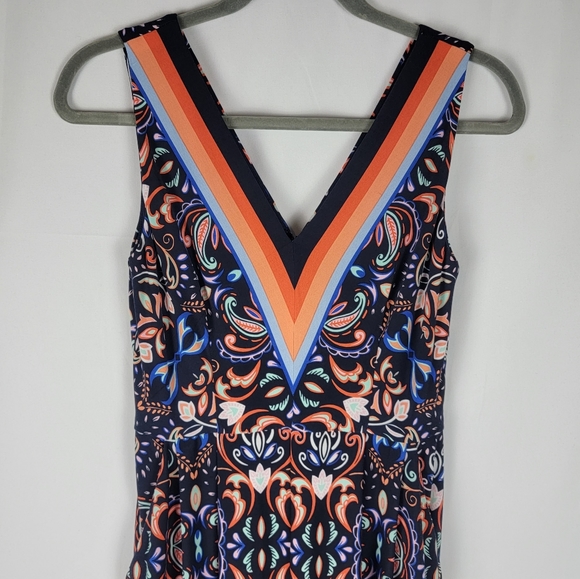 Vince Camuto printed vneck jumpsuit size 2 boho print - Picture 4 of 7